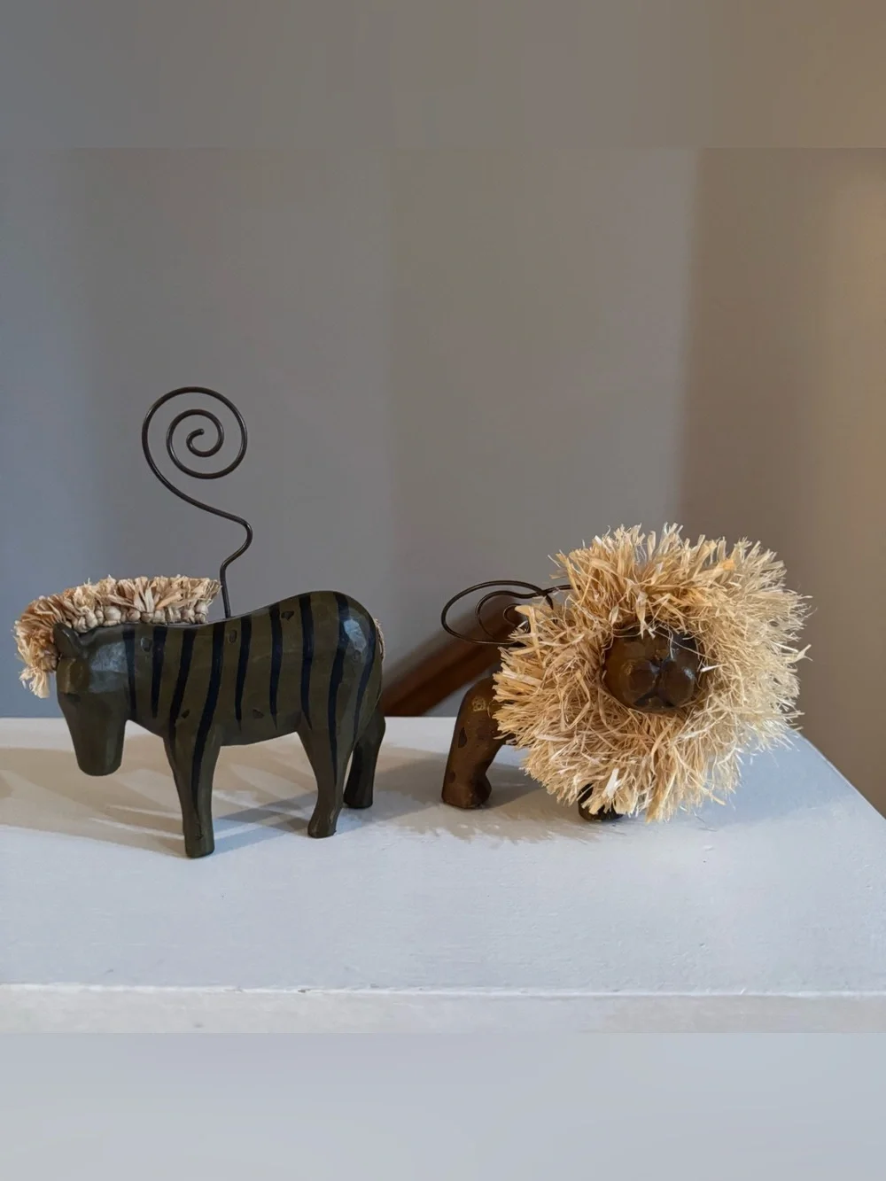 Zebra & Lion Photo/Postcard Holder Set